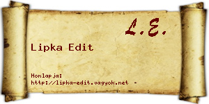 Lipka Edit névjegykártya